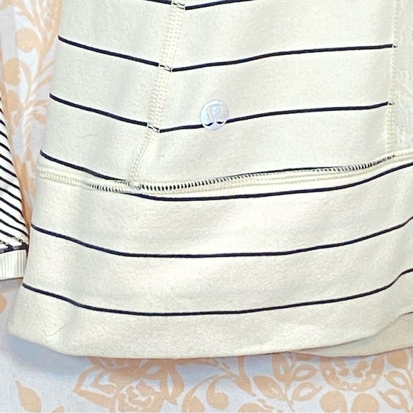 EUC Lululemon Full Tilt Slalom Stripe Lace Insert Angel Wing Top Cream/G… - Picture 11 of 12